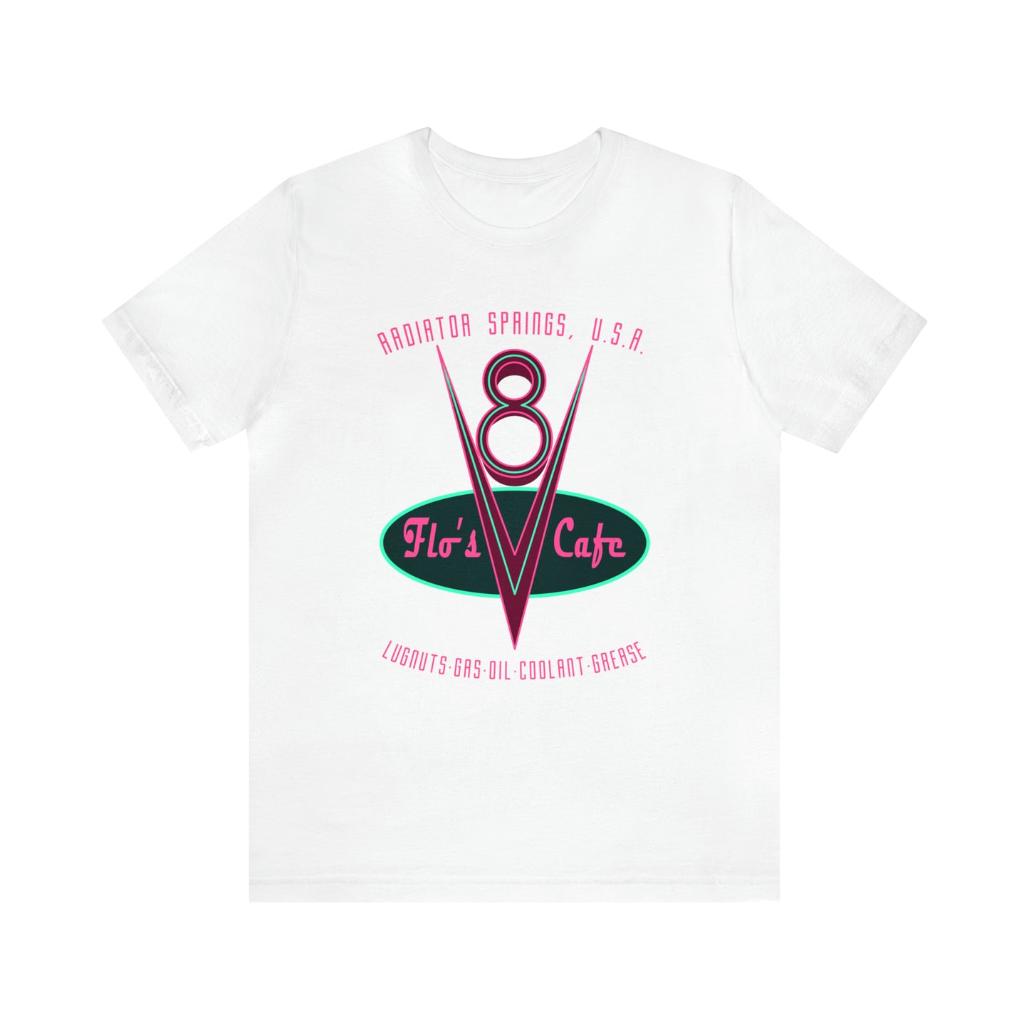 Flo Logo Shirt, Flo’s Cafe Radiator Springs, U.S.A. T-Shirts, Pixar Cars Costume