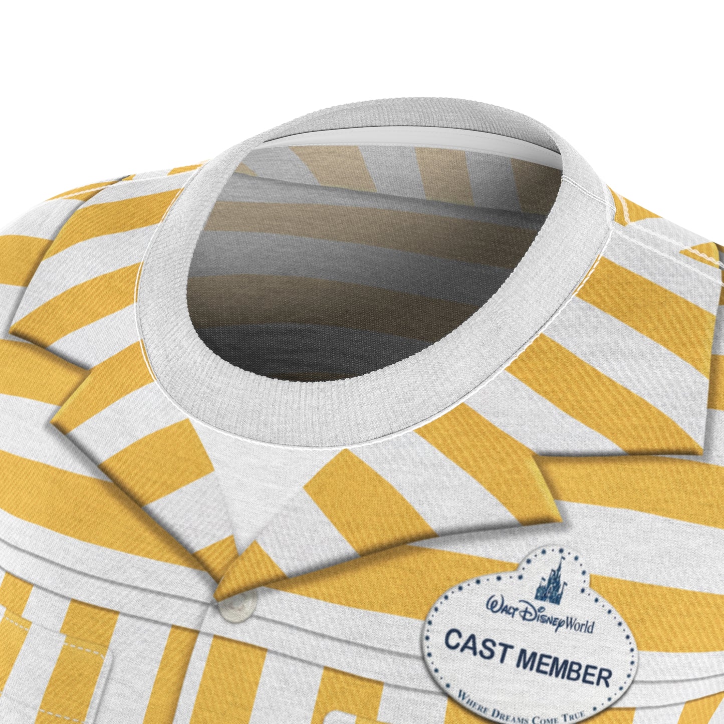 Disney Parking Cast Member Yellow Strip Shirt, Disney Cast Member Costume