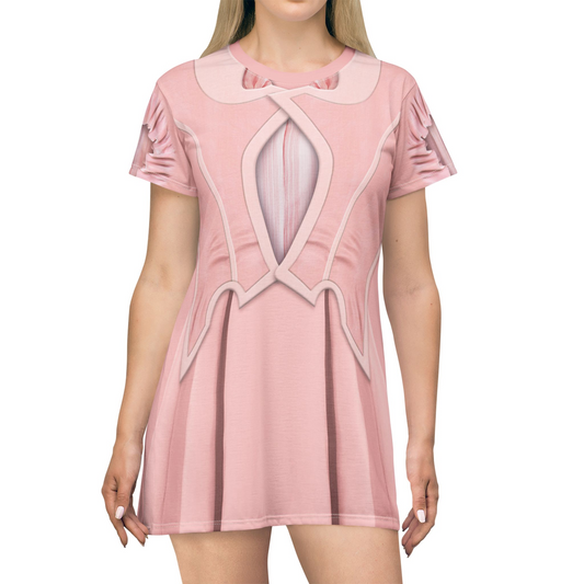 Glinda Pink Good Witch Short Sleeve Dress, Wicked Character Inspired Costume