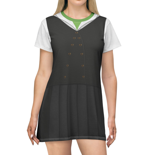 Elphaba Black Shiz Uniform Short Sleeve Dress, Wicked Character Inspired Costume