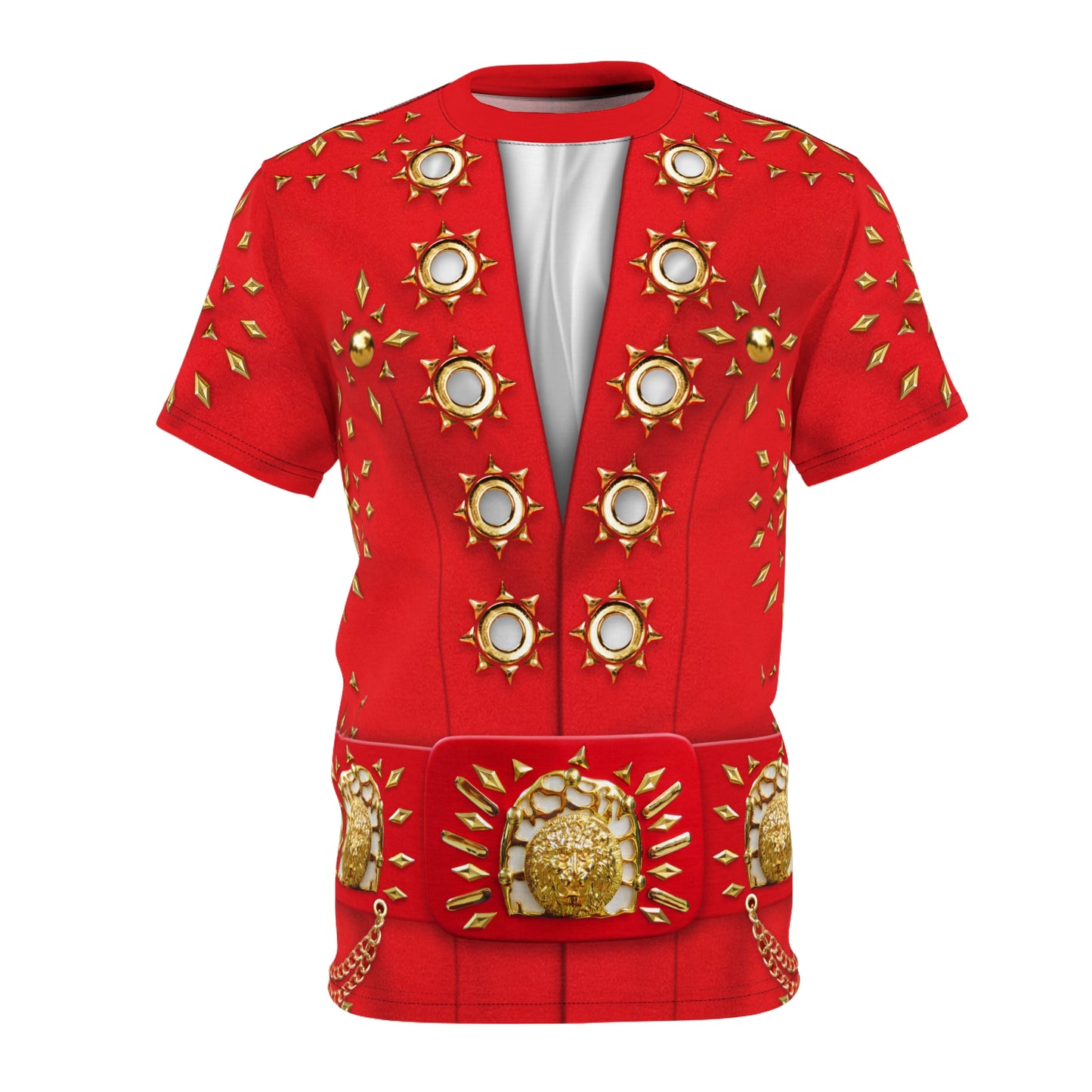 King of Rock Red & Gold Matador Shirt, Rock and Roll Legend Singer Inspired Costume