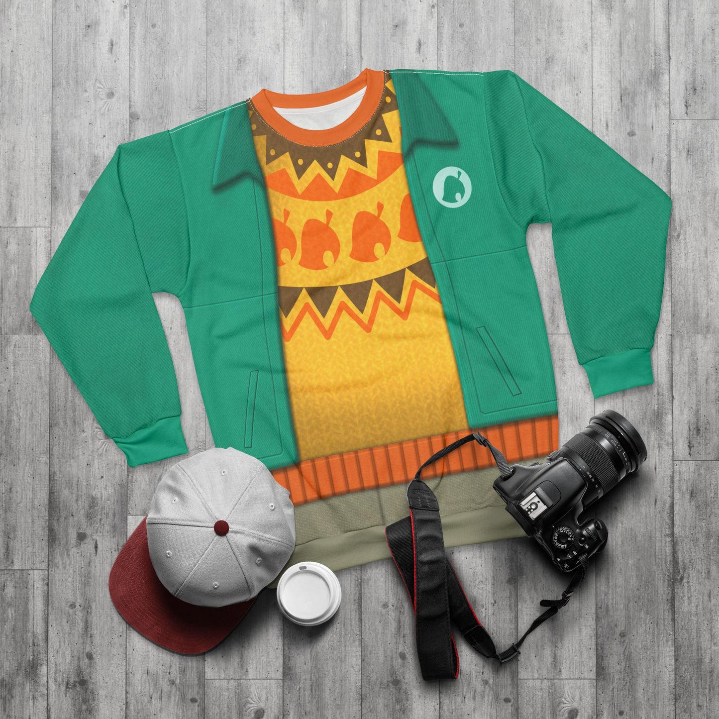 Nook Yellow Long Sleeve Shirt, Video Game Player Costume