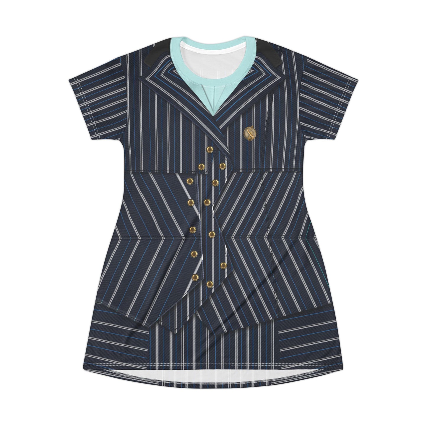 Elphaba Black Striped Shiz Uniform Short Sleeve Dress, Wicked Character Inspired Costume