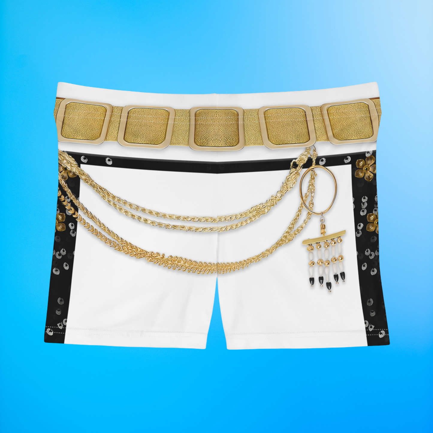 Kpop Black Gold Stage Performance Women's Shorts, K-Pop IdoI Girl Group Inspired Cosplay Costume