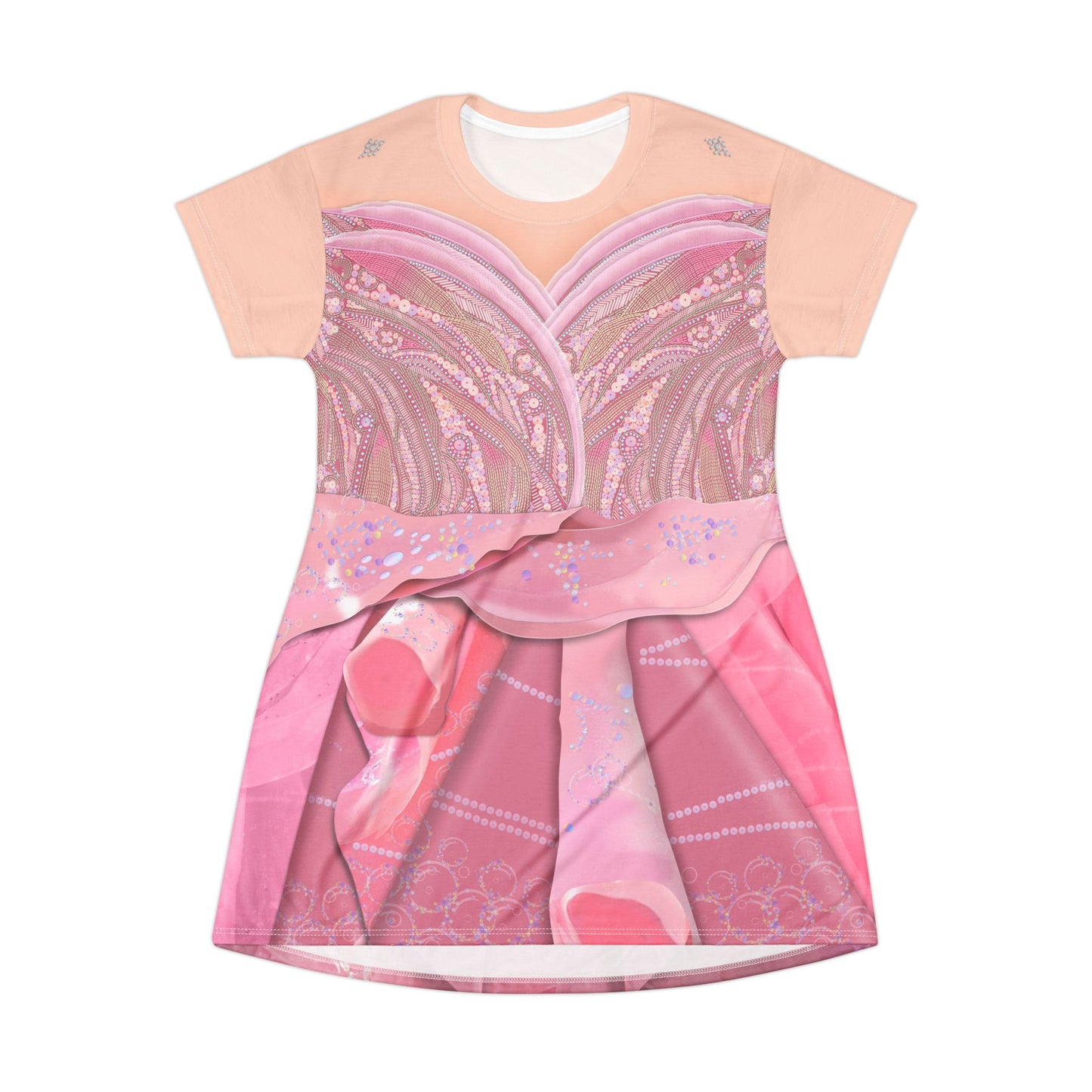 Pink Good Witch Short Sleeve Dress, Broadway Character Inspired Costume
