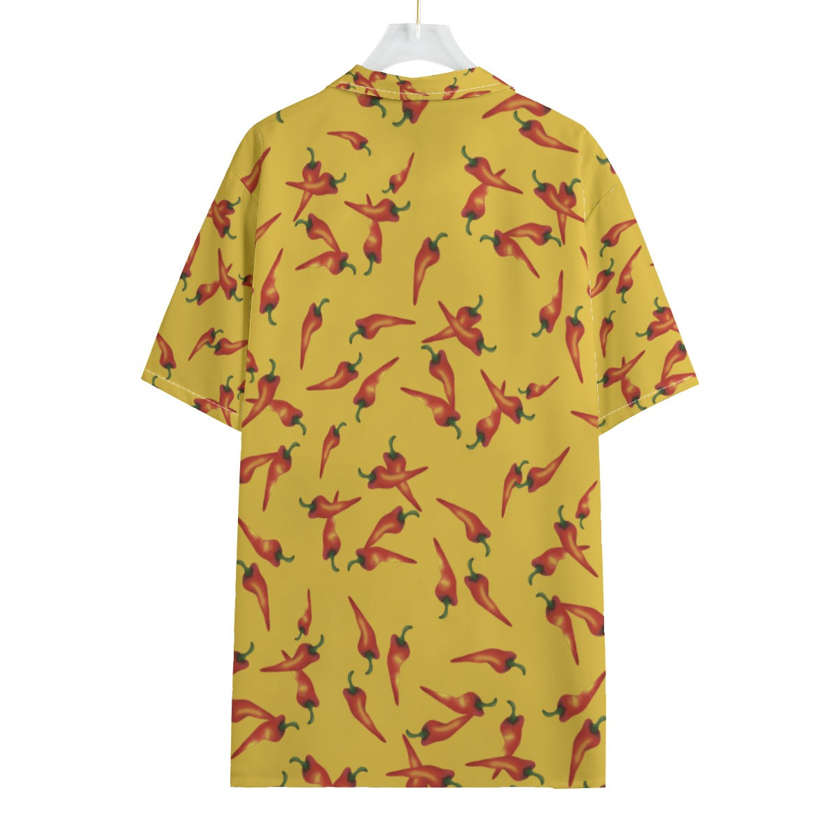 Gonzo Button Up Shirt, Yellow & Red Chili Pepper Hawaii Pattern, The Puppet Show Inspired Cosplay, Hawaiian Costume, Aloha Beach Outfits