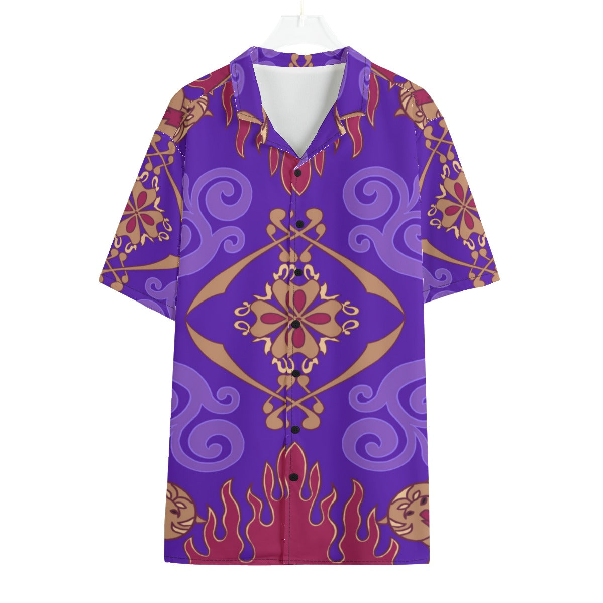 Magic Carpet Button Up Shirt, Persian Carpet Motif Pattern, Aladdin Inspired Cosplay, Movie Characters Costume, Disney Magic Kingdom Outfits