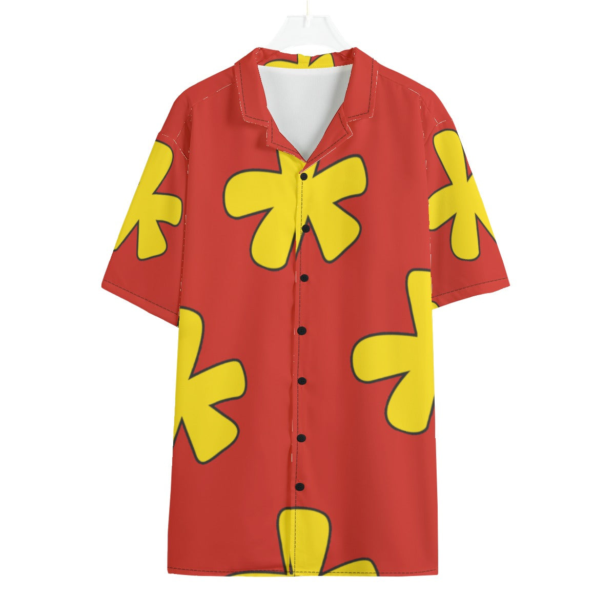 Dale Chipmunk Button Up Shirt, Yellow Flower Hawaii Pattern, Chip and Dale Inspired Cosplay, Disney Rescue Ranger Costume, Beach Outfits