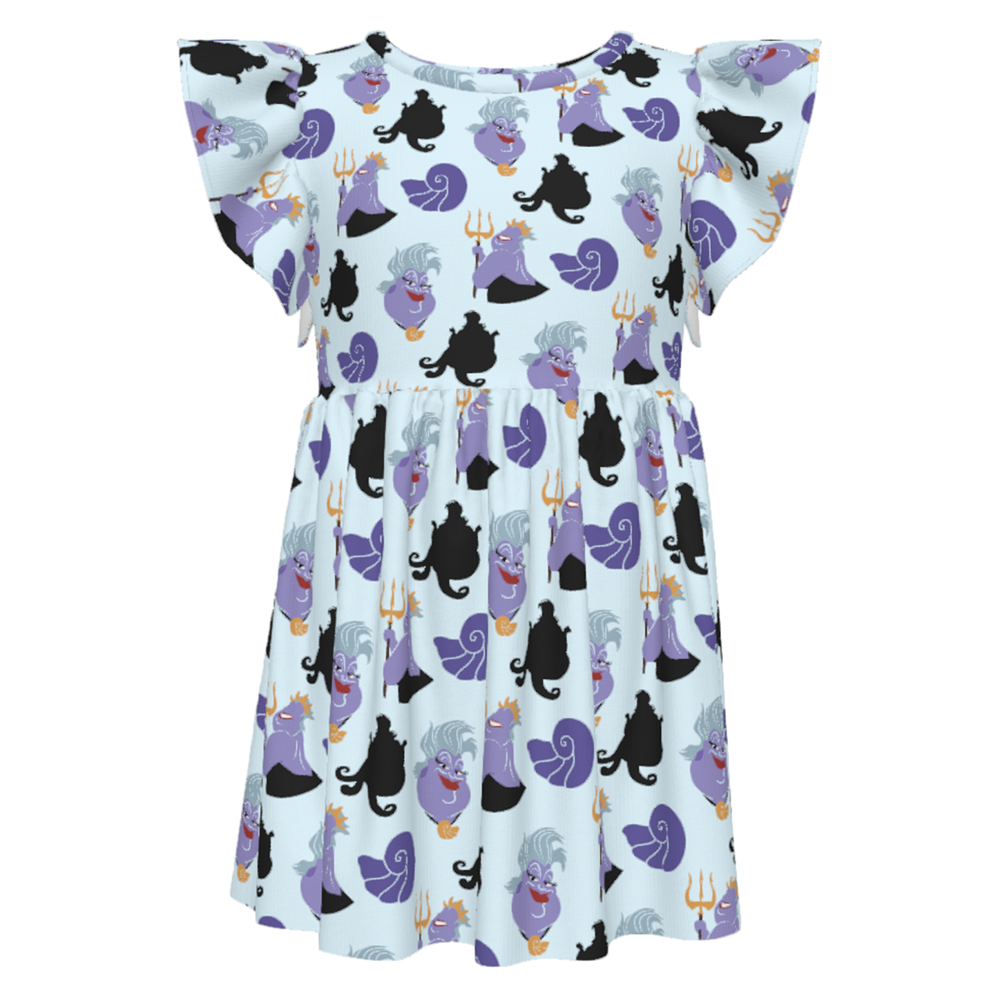 Ursula Girls Ruffle Dress, The Little Mermaid Ursula Villain Pattern Costume