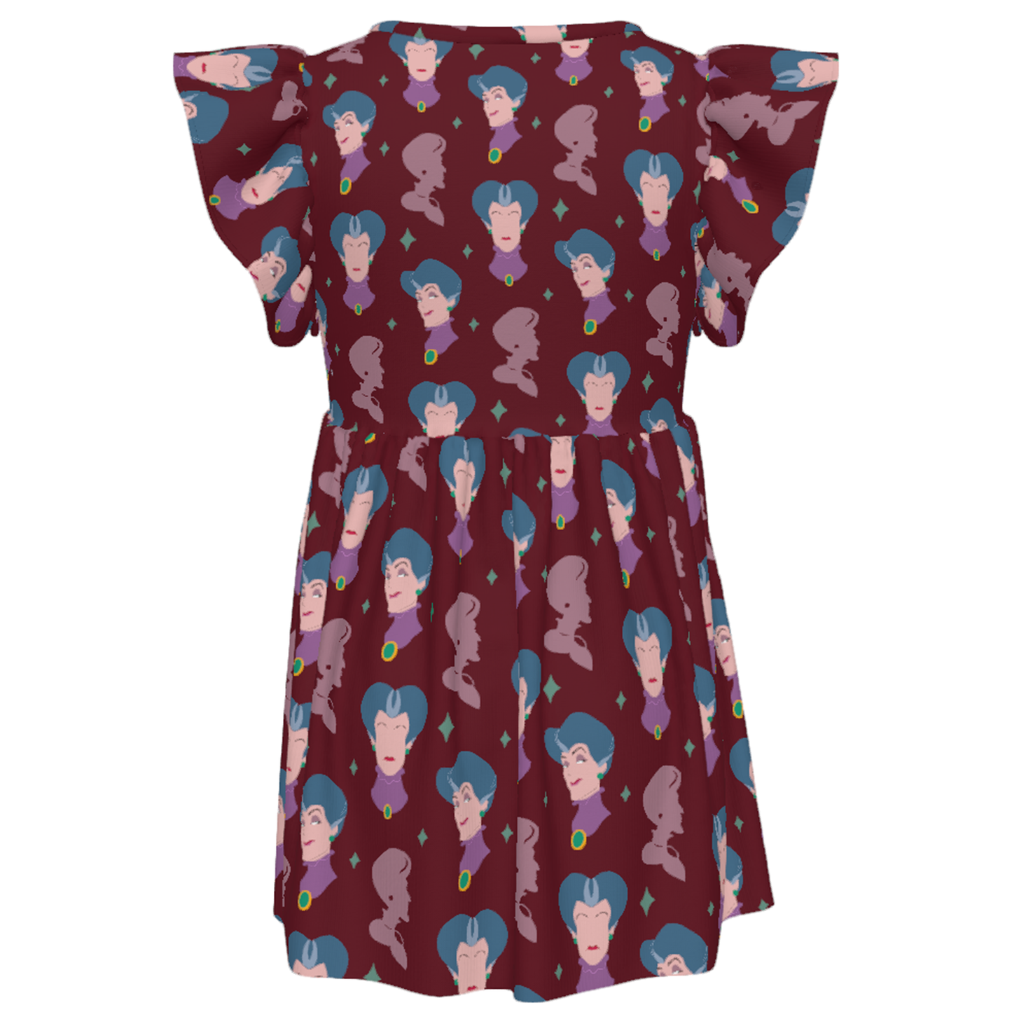 Lady Tremaine Girls Ruffle Dress, Cinderella Villain Pattern Costume
