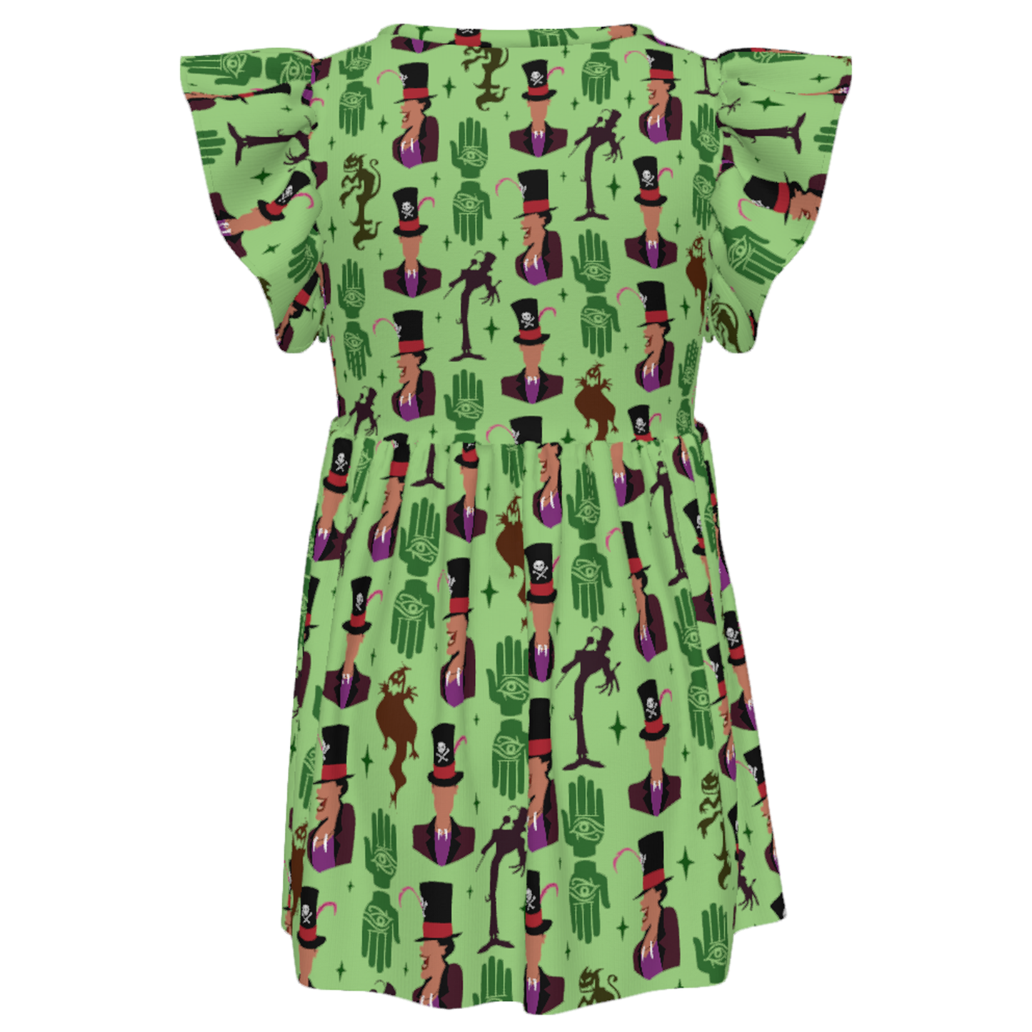 Magical Park Day Twirl Dress, Dr. Facilier The Princess and the Frog Villain Pattern, Kids Ruffle Dress, Toddler Outfit, Birthday Gift