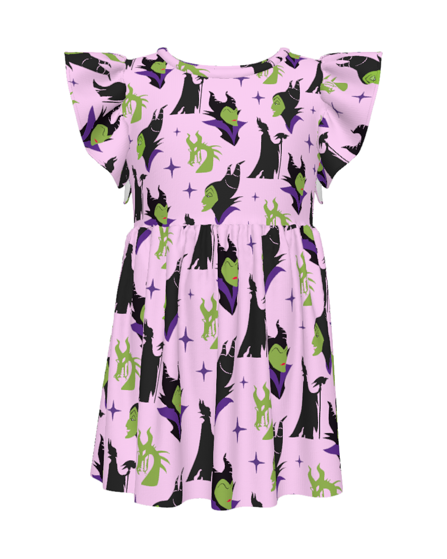 Maleficent Girls Ruffle Dress, Maleficent Purple Pattern Costume