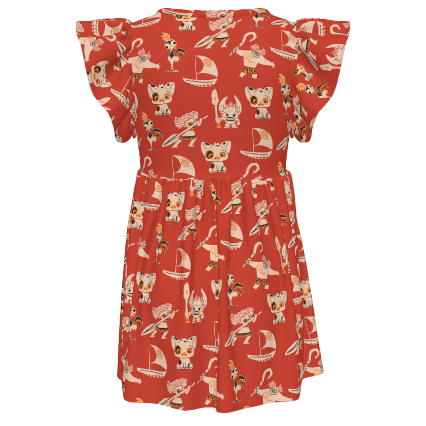 Moana Girls Ruffle Dress, Moana Character Pattern Costume