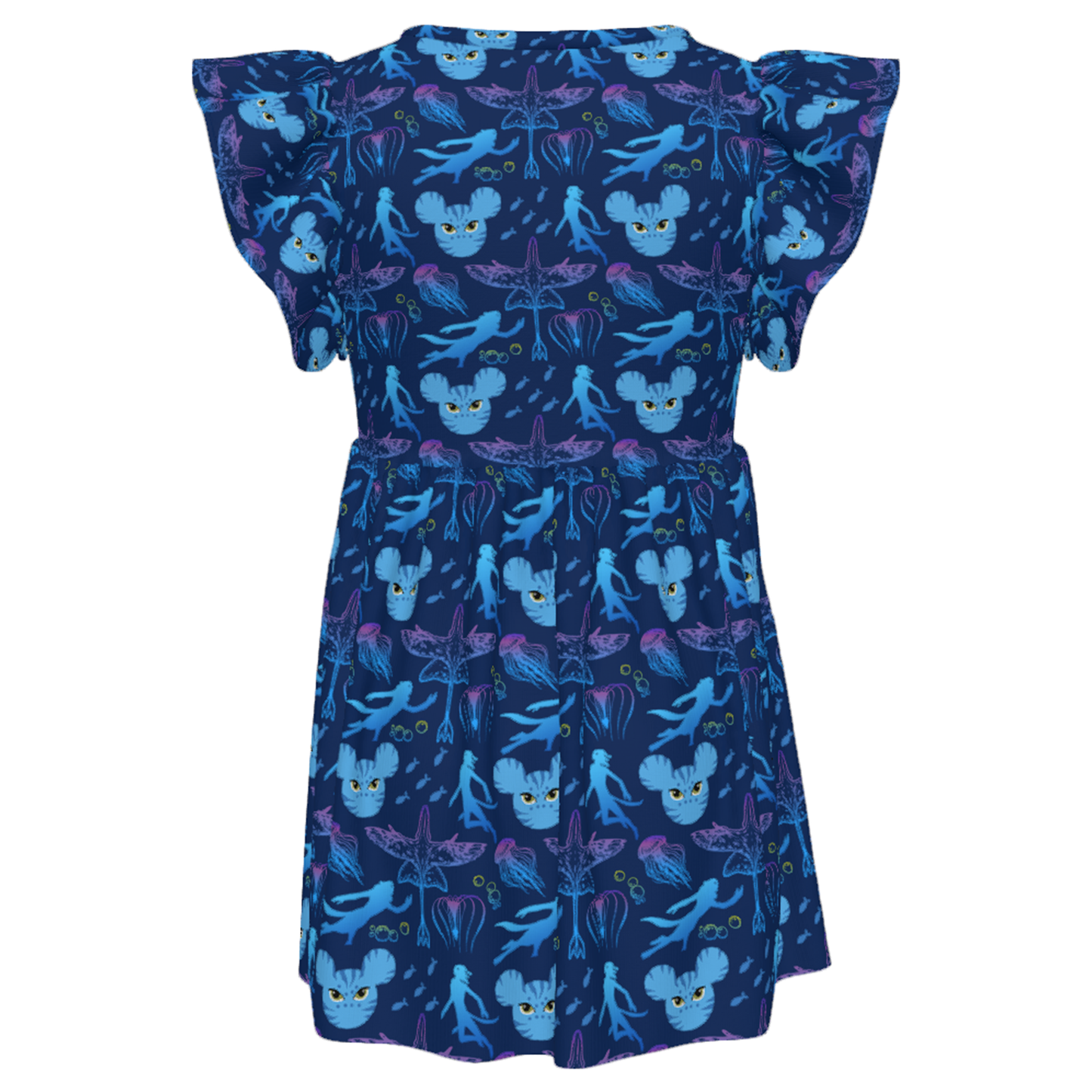 Disney Girl Ruffle Dress, Kids Dress, Toddler Twirl Dress, Disney World Outfit, Animal Kingdom The World of Avatar, Na'vi Pandora Omaticaya