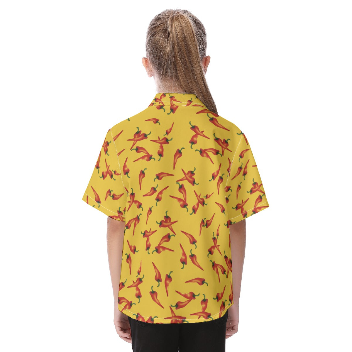 Gonzo Button Up Kids Shirt, Yellow & Red Chili Pepper Hawaii Pattern, The Puppet Show Inspired Cosplay, Hawaiian Costume, Aloha Outfits