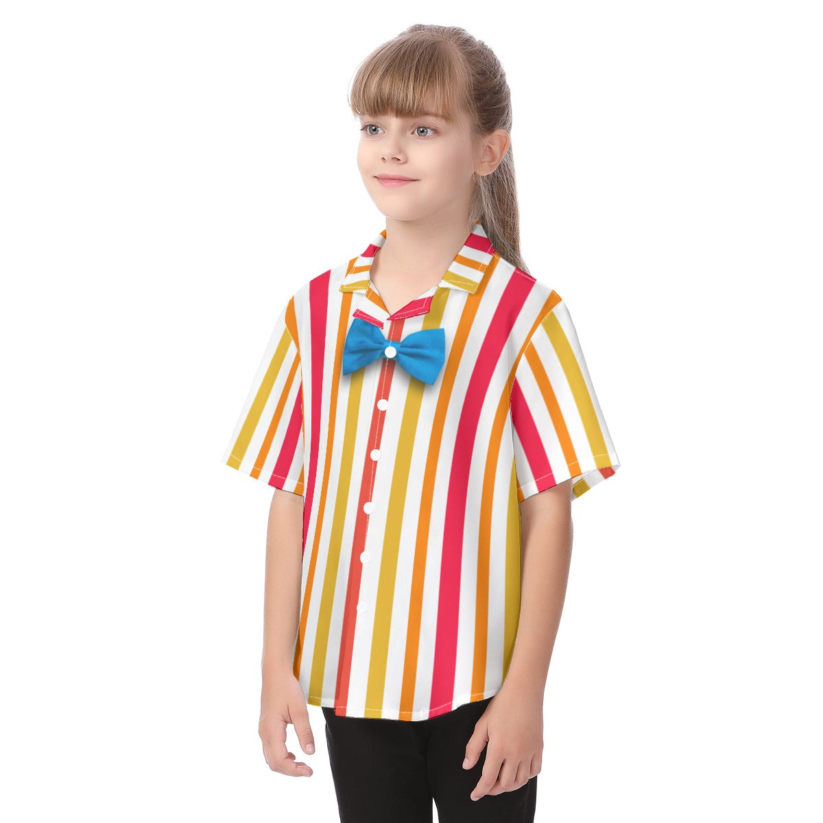 Bert Mary Poppins Button Up Kids Shirt, Retro Vertical Stripe Pattern, Disney Vintage Musical Cosplay, Summer Hawaiian Costume, Beach Outfit