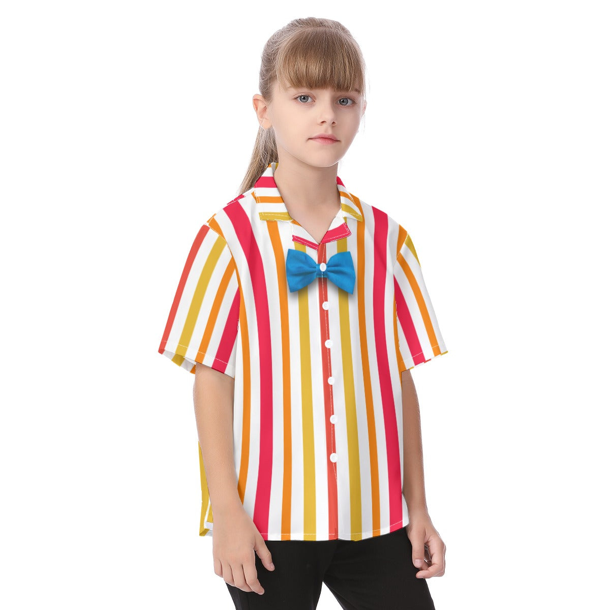 Bert Mary Poppins Button Up Kids Shirt, Retro Vertical Stripe Pattern, Disney Vintage Musical Cosplay, Summer Hawaiian Costume, Beach Outfit