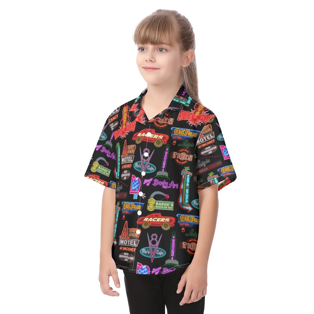Cars Land Neon Shirt, Disney Hawaiian Kid Shirt, Pixar Button Up Shirt, Lightning McQueen Birthday, Radiator Springs Racers, Cozy Cone Motel