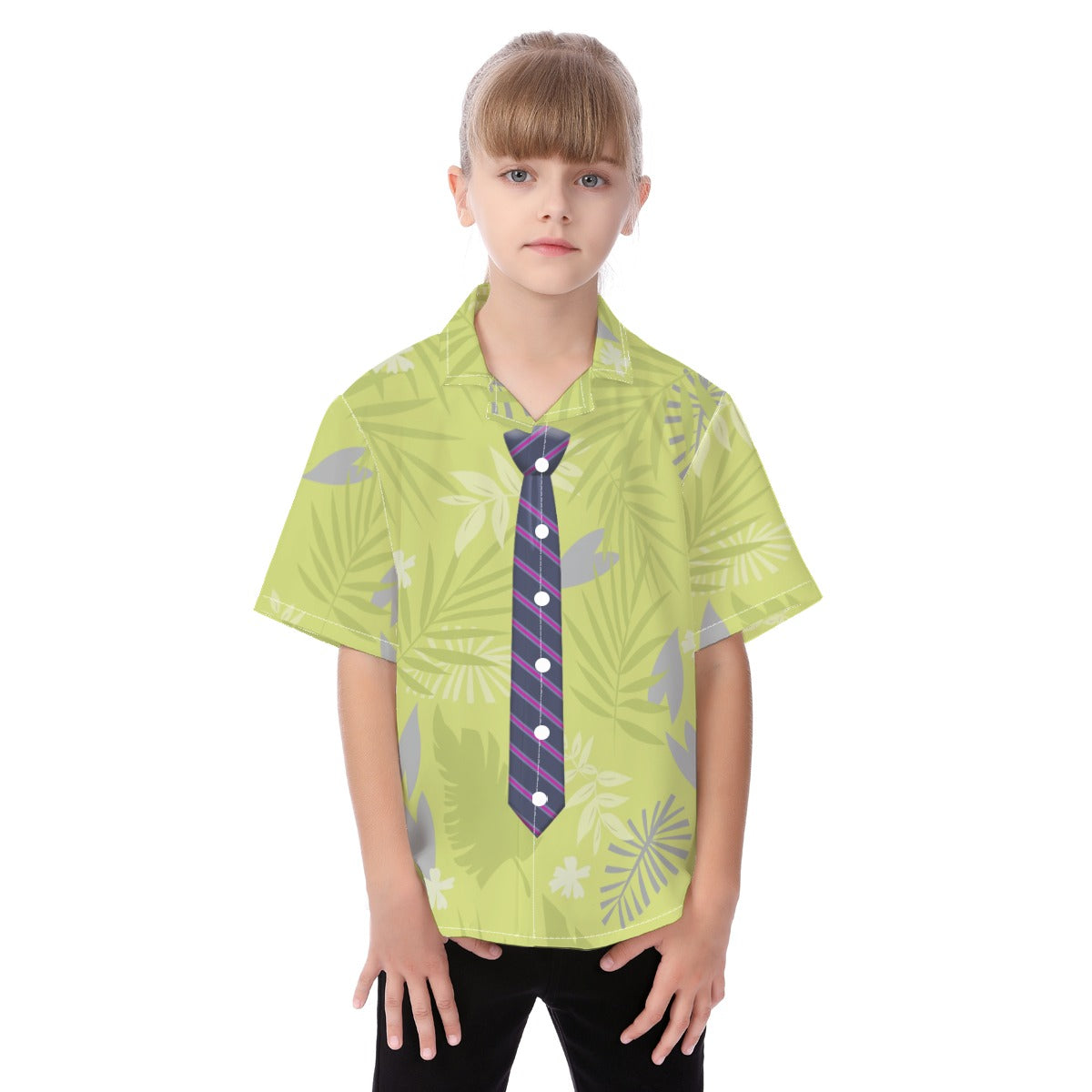 Nick Wilde Button Up Kid Shirt, Tropical Leaf Hawaii Pattern, Zootopia Cosplay, Aloha Family Outfit, Summer Trip Clothes, Disney Beach Vibes