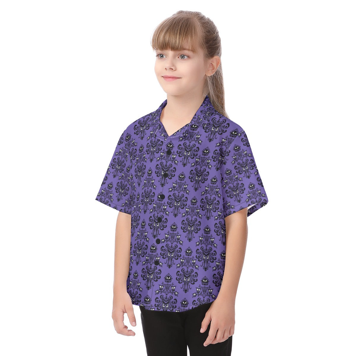 Haunted Mansion Kid Shirt, Halloween Button Up Cosplay, Disneyland Park Costume, Disney World Magic Kingdom Outfits, Summer Vacation T-shirt