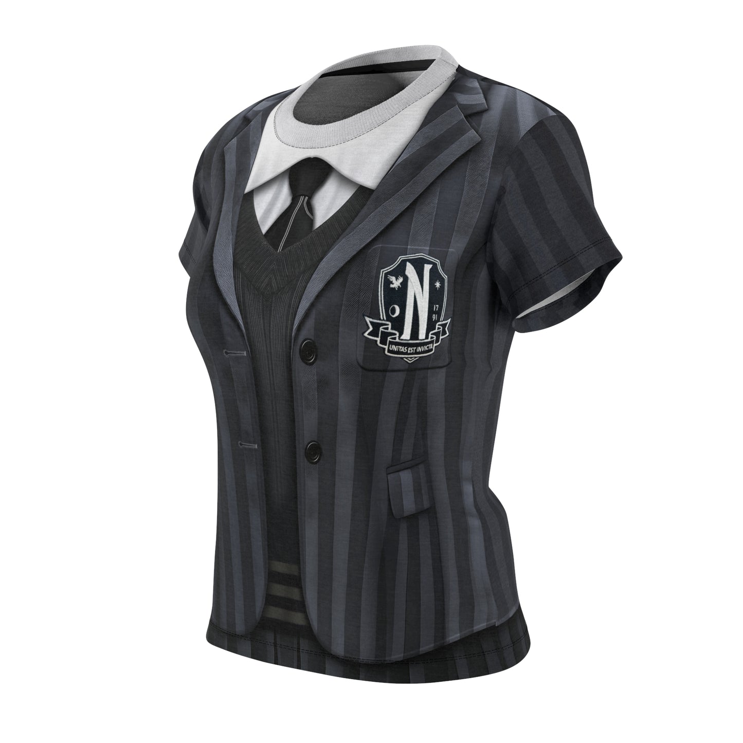 Addams Daughter Women's Shirt, Retro Black School Uniform Costume