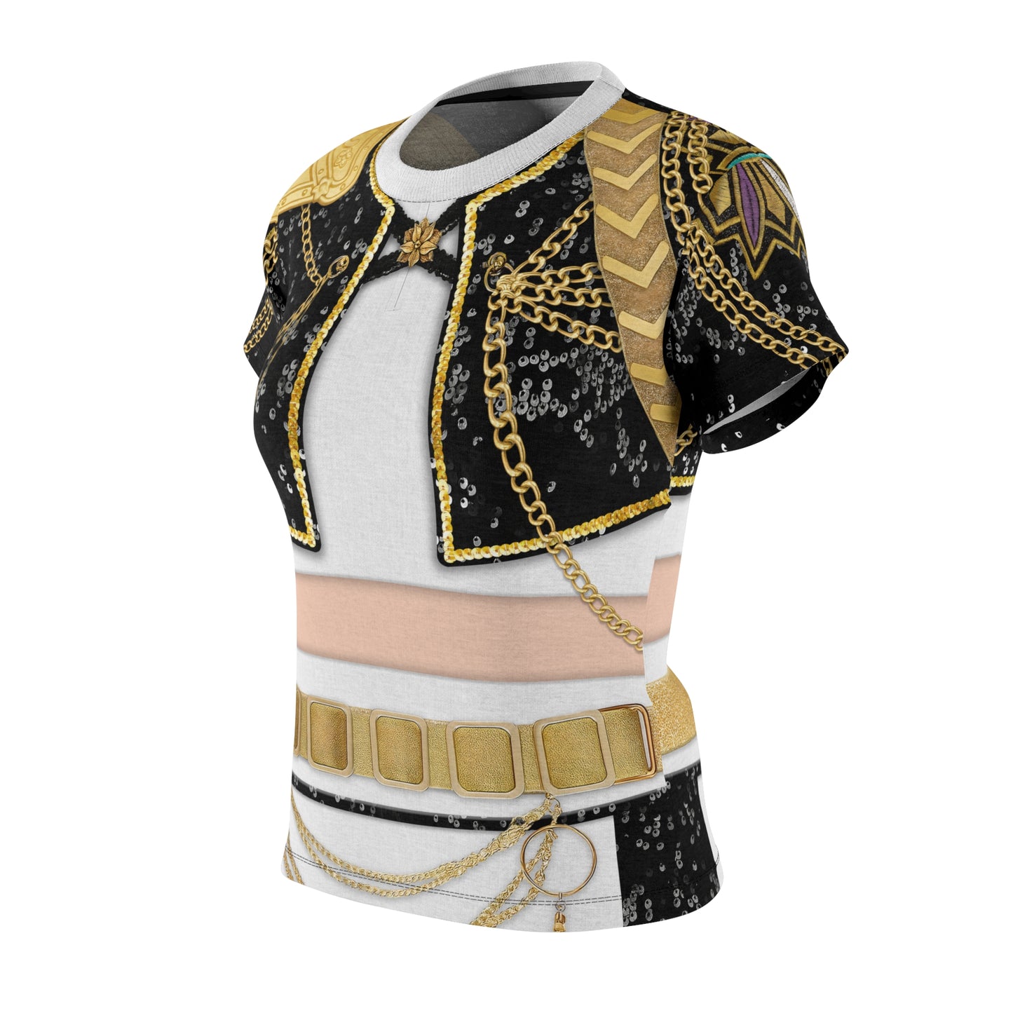 Kpop Black Gold Stage Performance Women's Shirt, K-Pop IdoI Girl Group Inspired Cosplay Costume