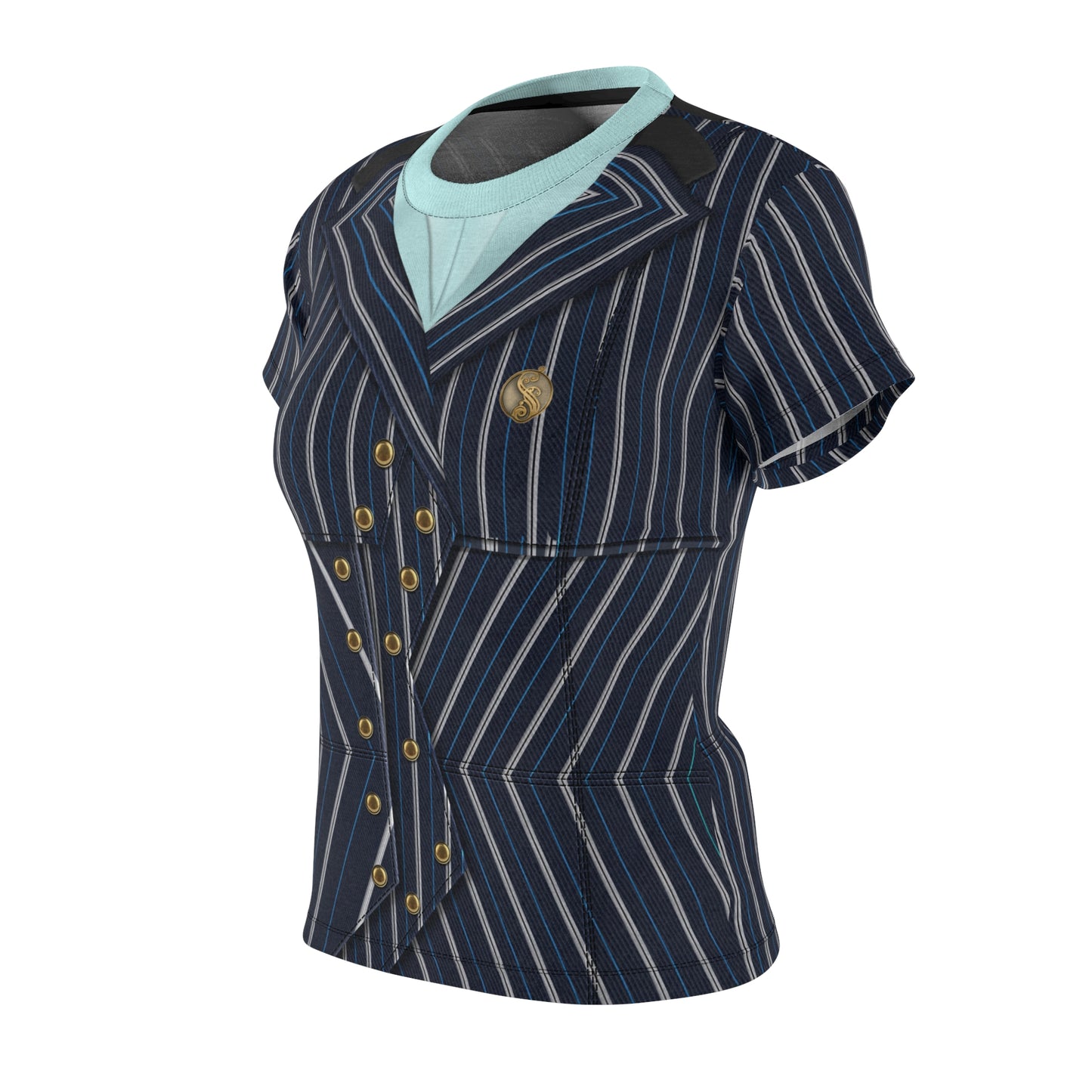 Elphaba Black Striped Shiz Uniform Women's Shirt, Wicked Character Inspired Costume
