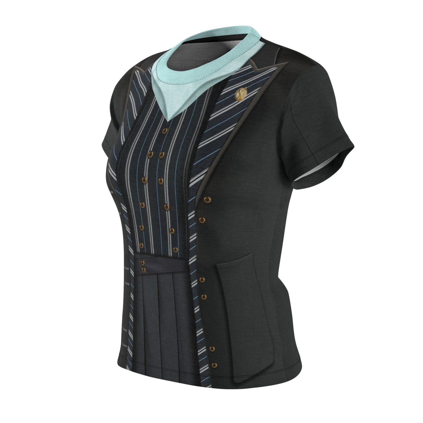 Elphaba Black Striped Shiz Uniform 2 Women's Shirt, Wicked Character Inspired Costume