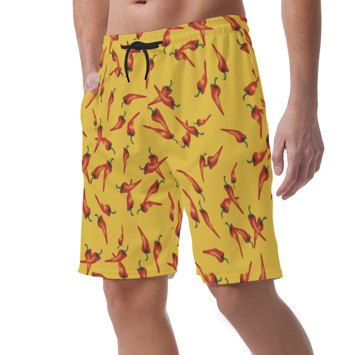 Gonzo Men Summer Shorts, Red Chili Pepper Hawaii Pattern, Puppet Show Inspired Cosplay, Aloha Beach Easy Shorts, Elastic Waistband Shorts