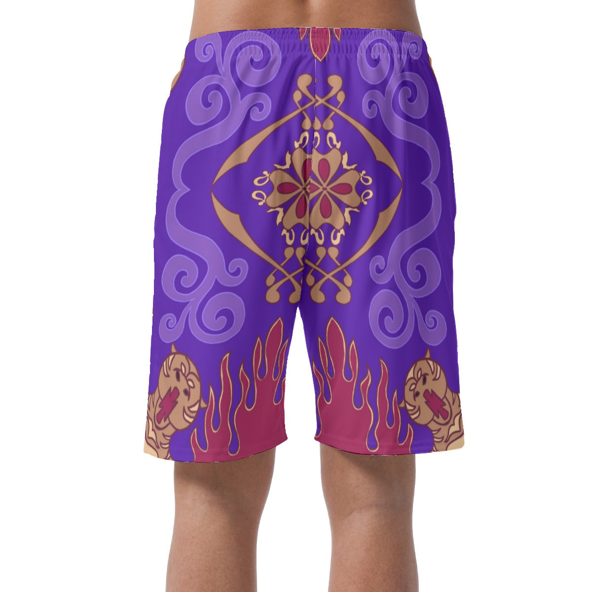 Magic Carpet Short Pants, Persian Carpet Motif Pattern, Aladdin Inspired Cosplay, Easy Shorts, Elastic Waistband, Comfy Halloween Costume