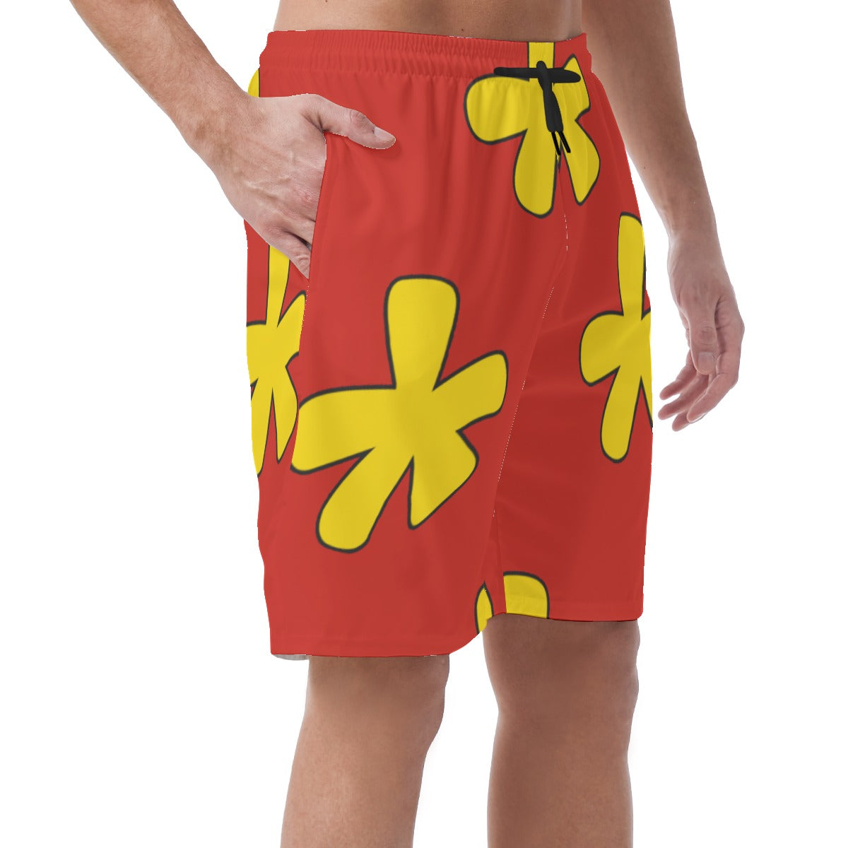 Dale Chipmunk Shorts, Yellow Flower Hawaii Pattern, Chip and Dale Cosplay, Disney Easy Shorts, Elastic Waistband Shorts, Summer Beach Trunk