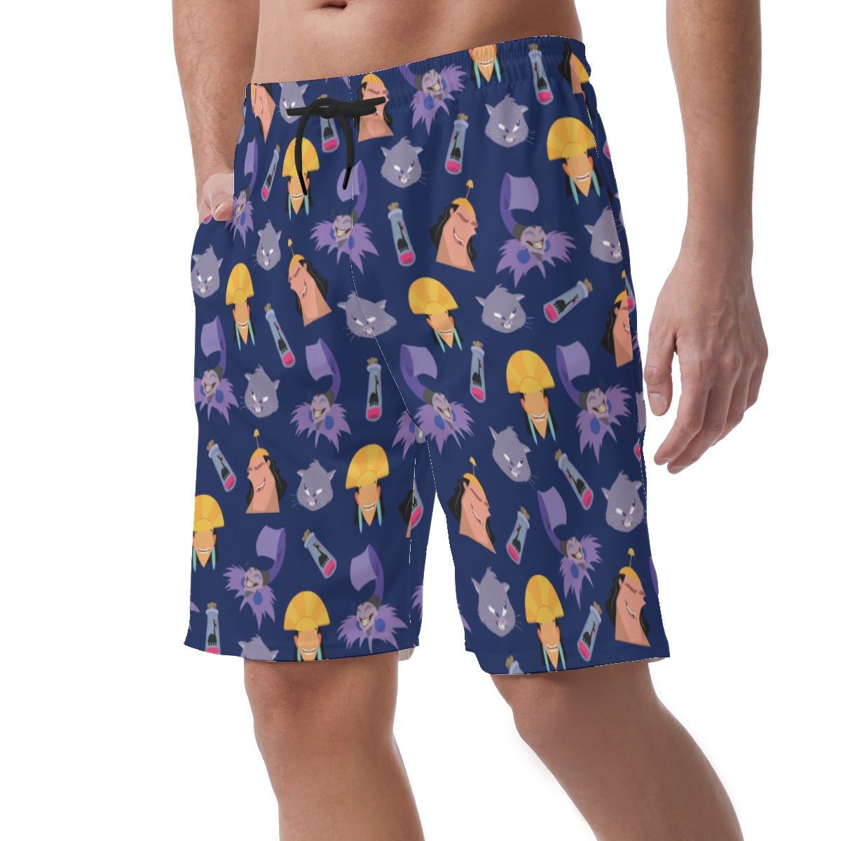 Yzma and Kuzco Shorts, The Emperor's New Groove Costume, Halloween Aloha Unisex Swim Trunks, Easy Shorts, Elastic Waistband, Comfy Costume