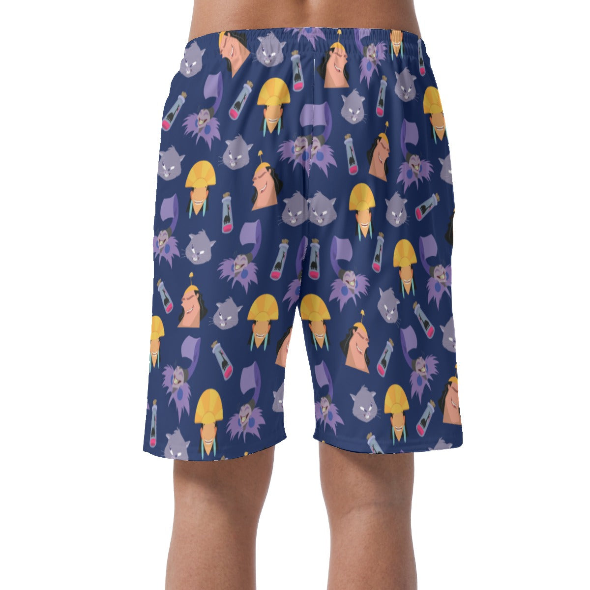 Yzma and Kuzco Shorts, The Emperor's New Groove Costume, Halloween Aloha Unisex Swim Trunks, Easy Shorts, Elastic Waistband, Comfy Costume