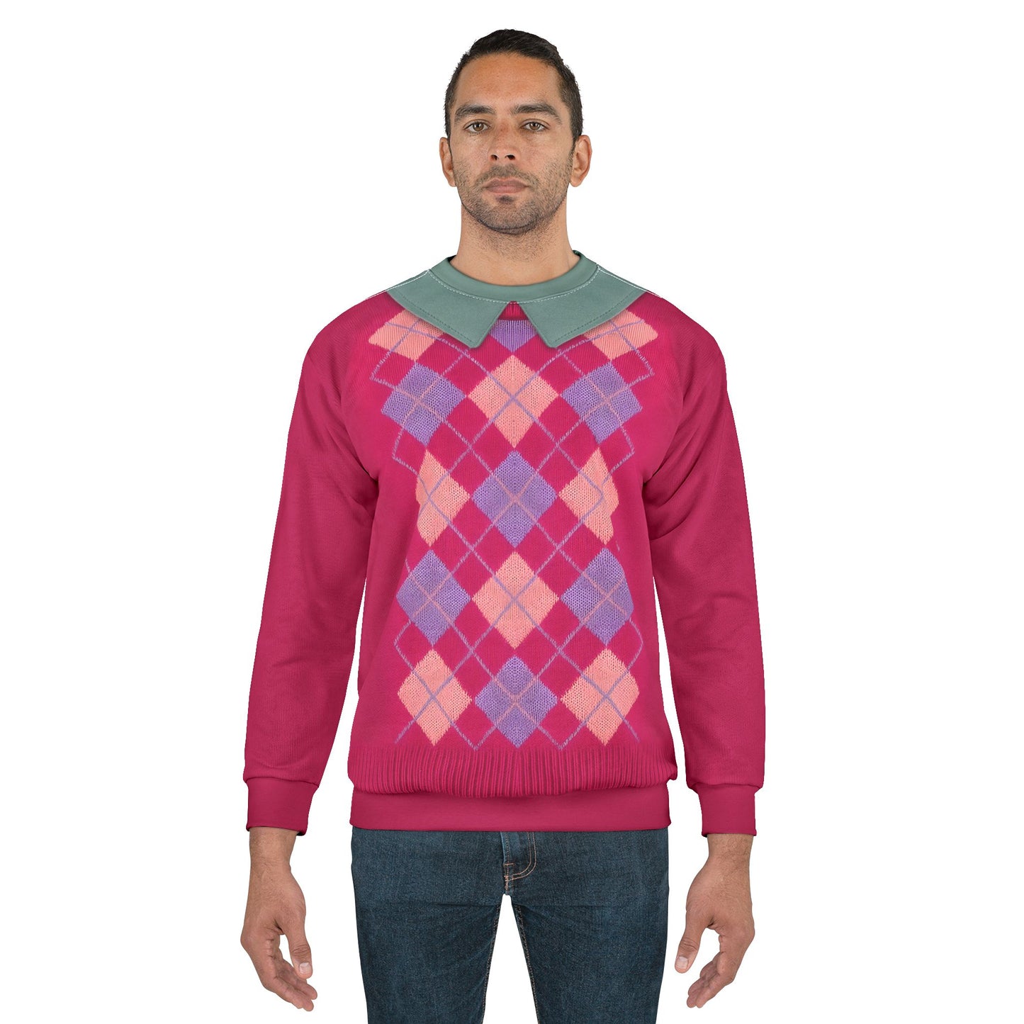 Boys Band Kpop Pink Argyle Long Sleeve Cosplay, Boy Band Korea Group Costume