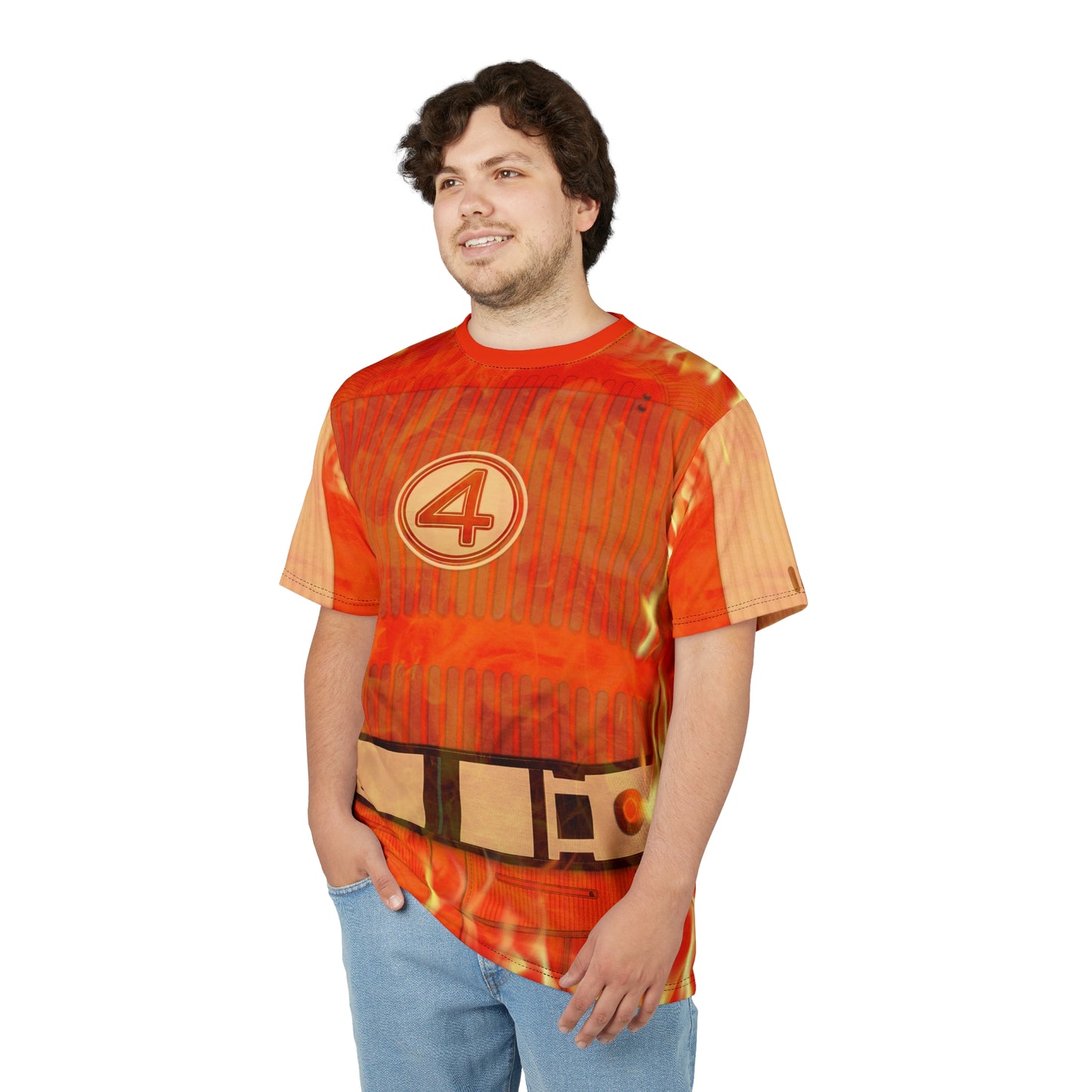 Human Torch Flame On Shirt, The Fantastic Four Character Inspired Costume