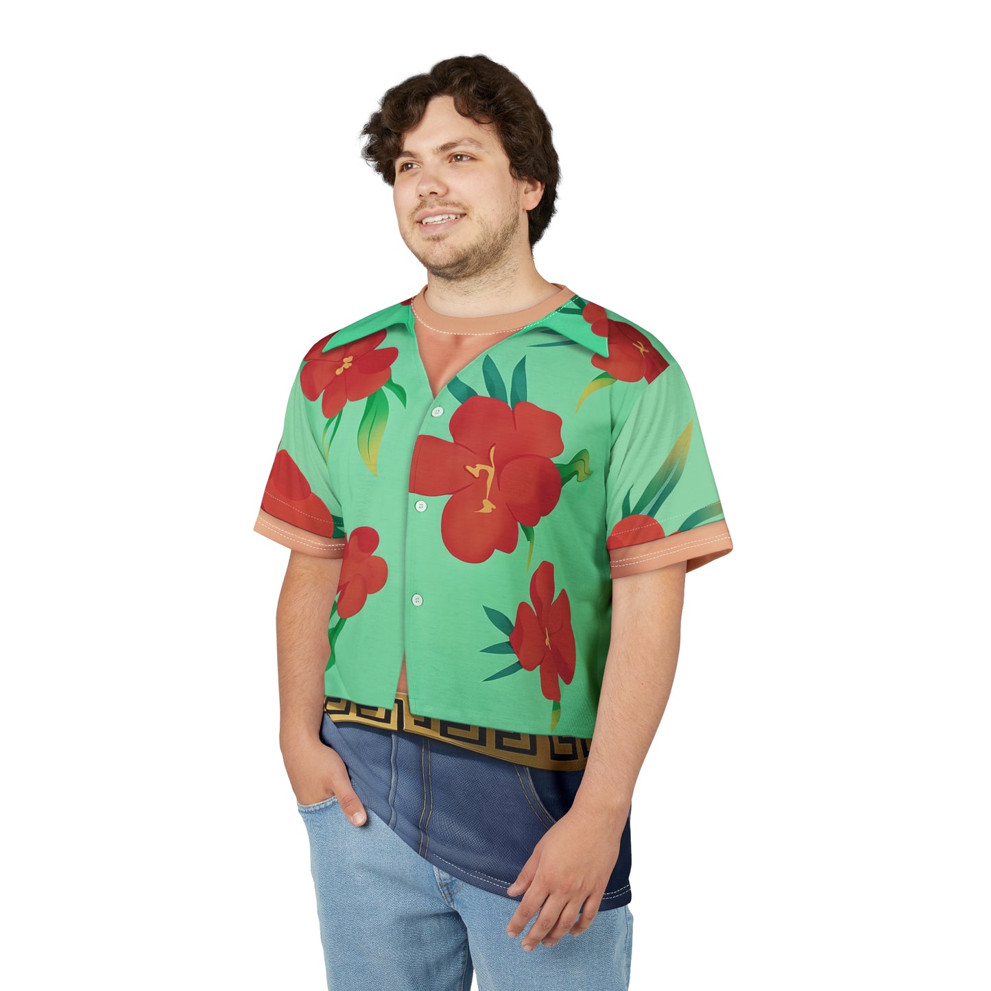Boys Kpop Green Hawaii Style Shirt, Boy Band Korea Group Costume