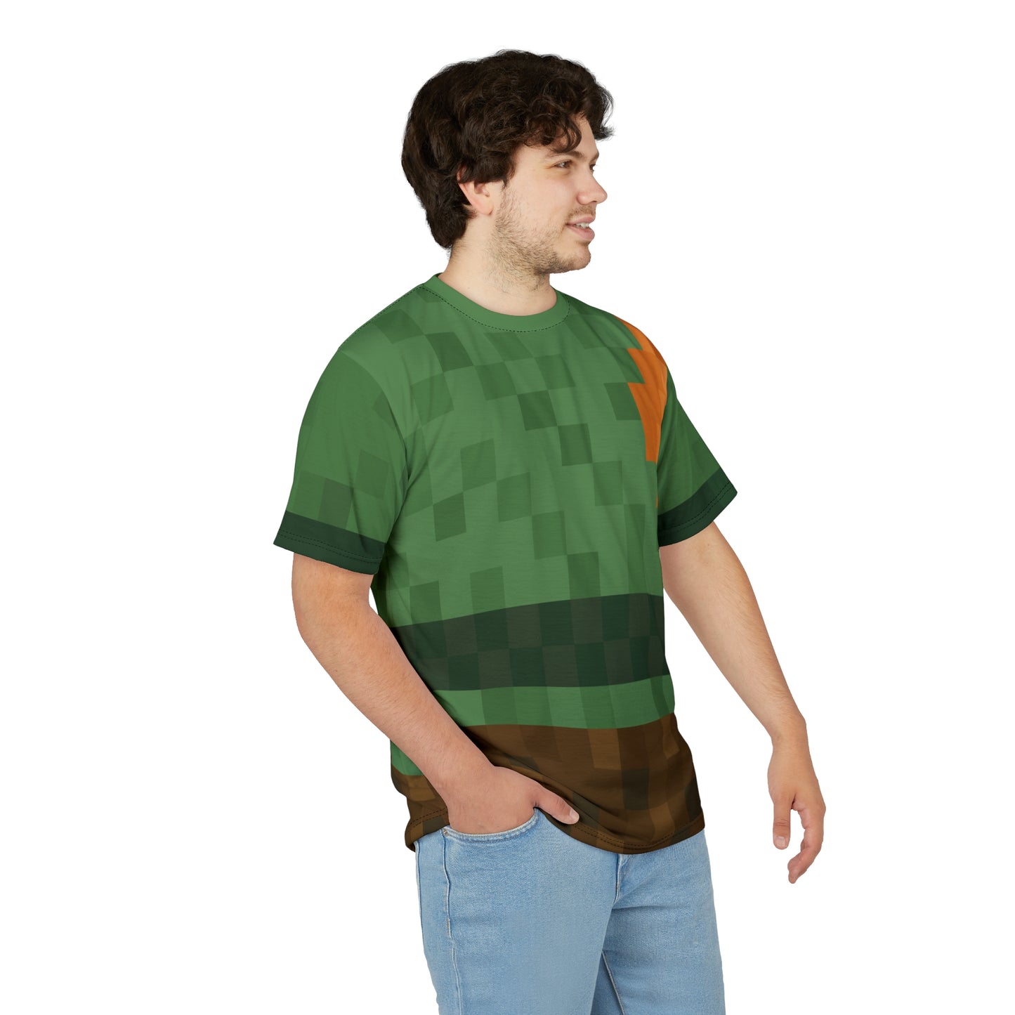 Alex Pixel Gamer Shirt, Video Game Block Character Costume