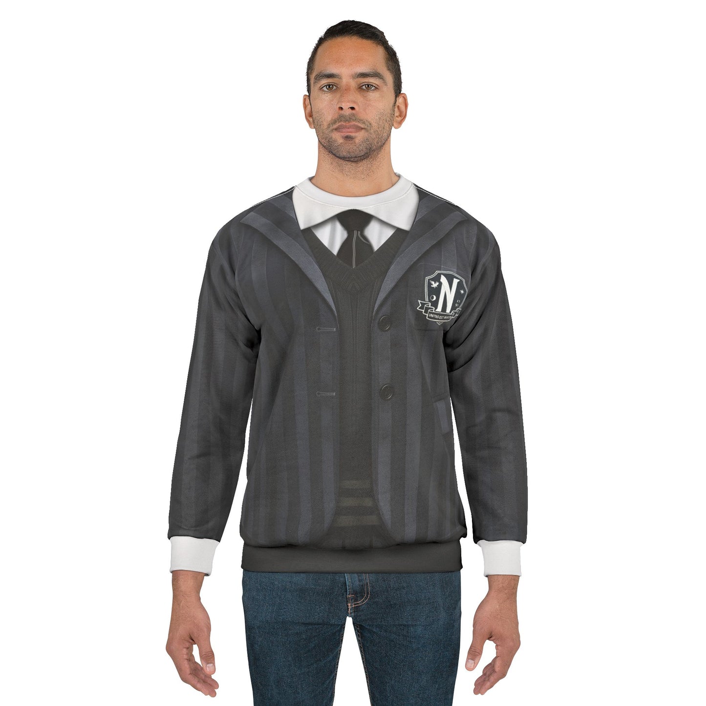 Addams Daughter Long Sleeve Shirt, Retro Black School Uniform Costume