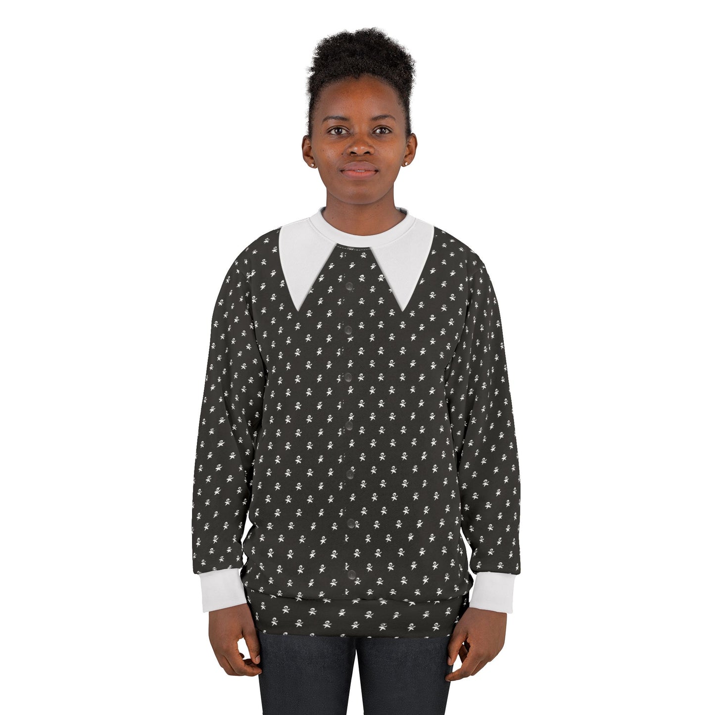 Addams Daughter Polka Dot Long Sleeve Shirt, Halloween Comedy Movies Costume
