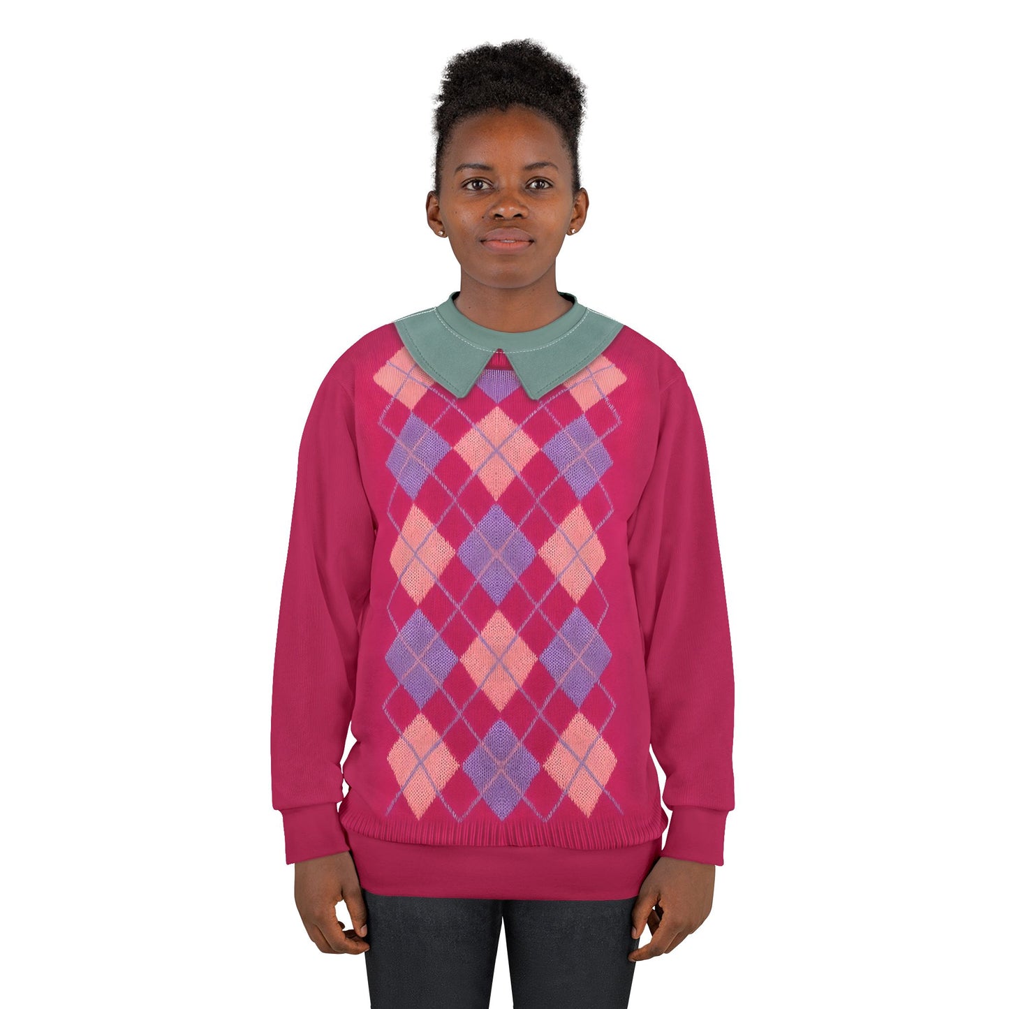 Boys Band Kpop Pink Argyle Long Sleeve Cosplay, Boy Band Korea Group Costume