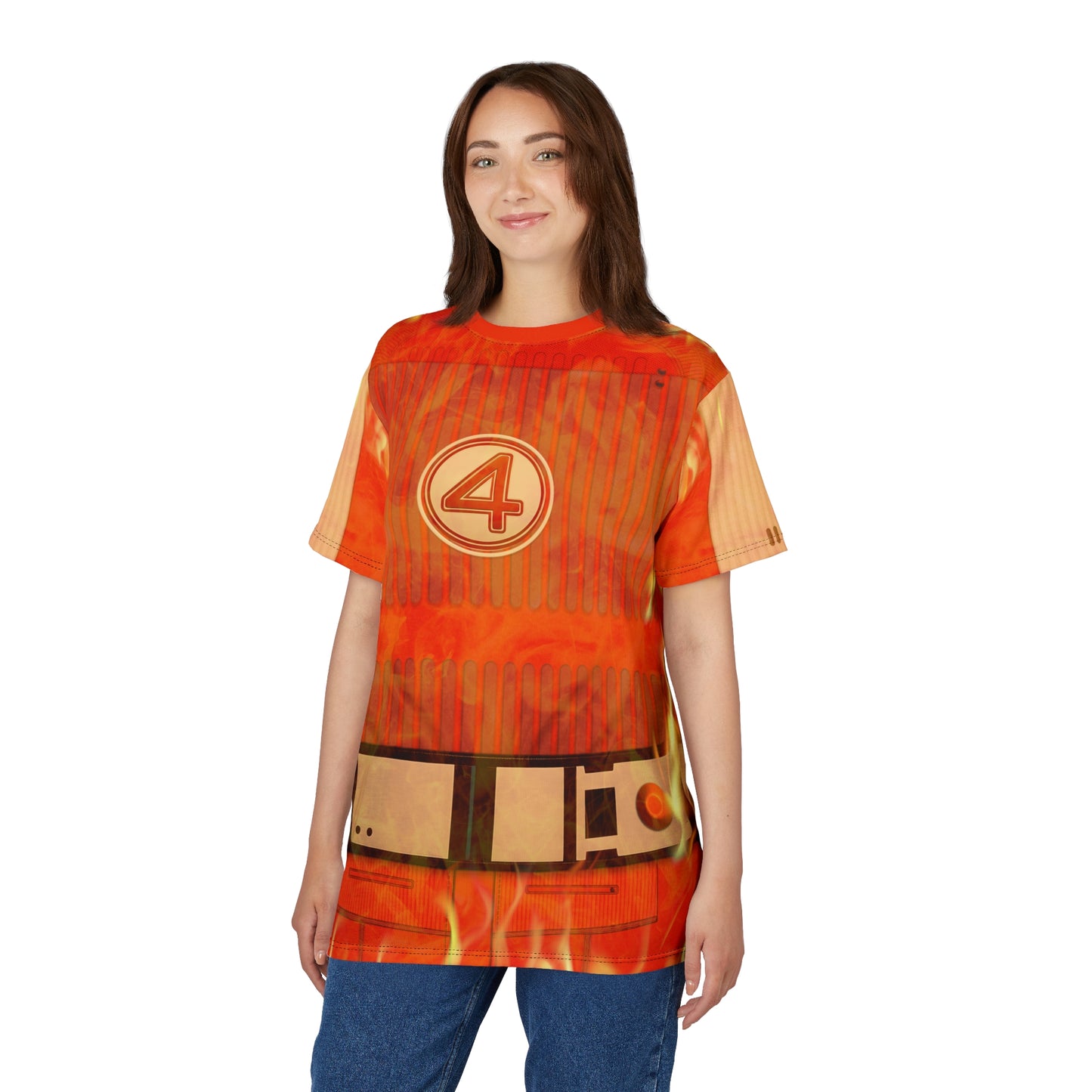 Human Torch Flame On Shirt, The Fantastic Four Character Inspired Costume