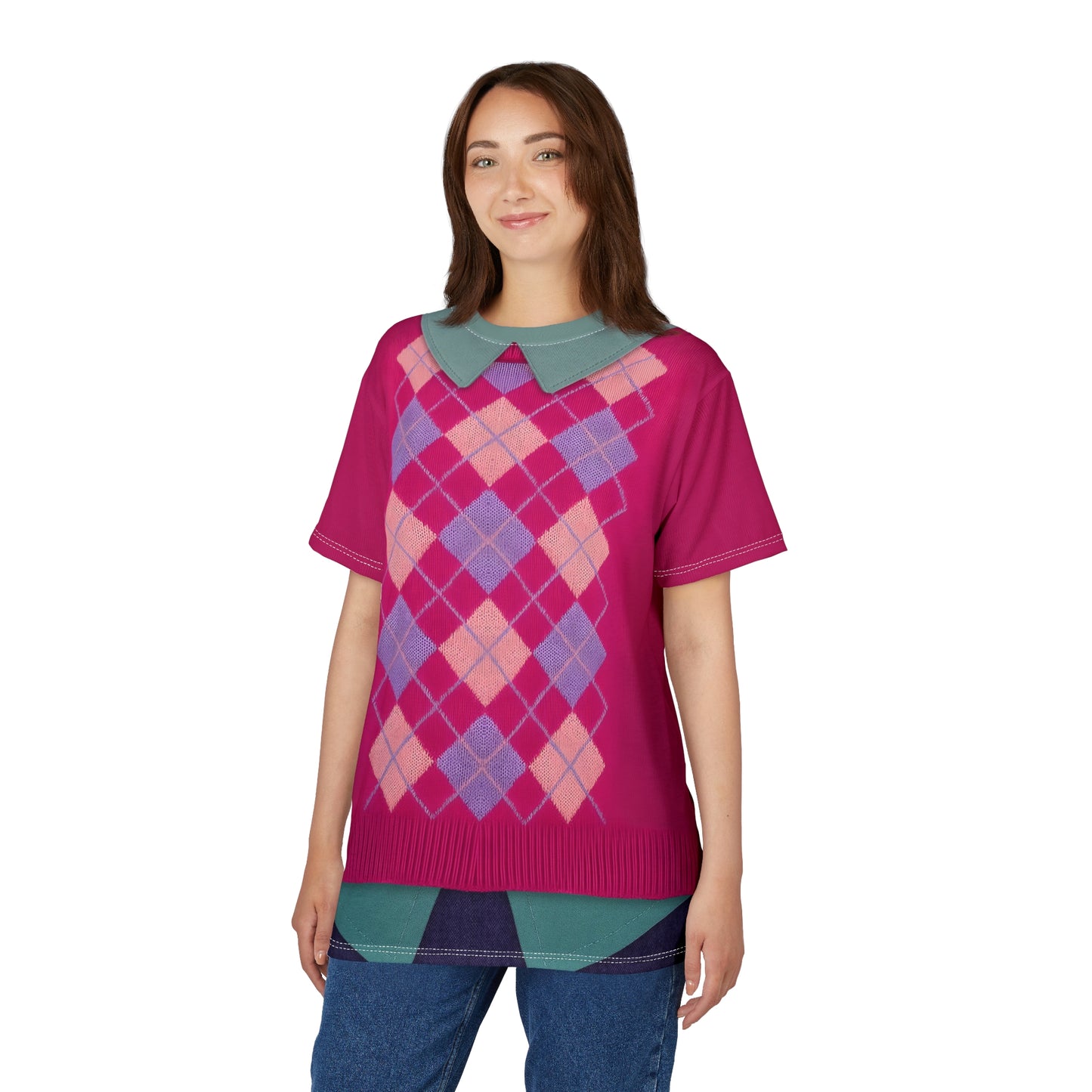 Boys Band Kpop Pink Argyle Shirt, Boy Band Korea Group Costume
