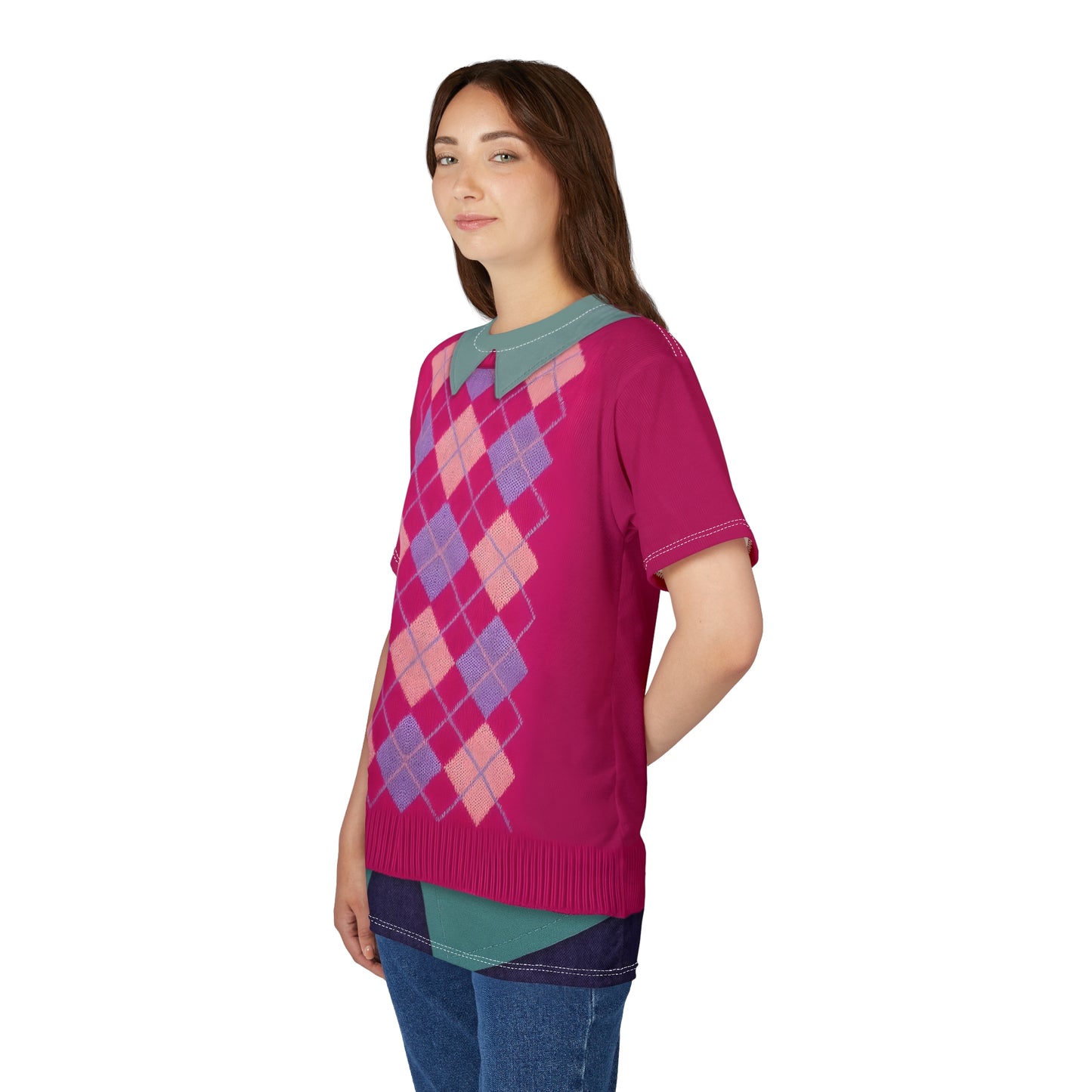 Boys Band Kpop Pink Argyle Shirt, Boy Band Korea Group Costume