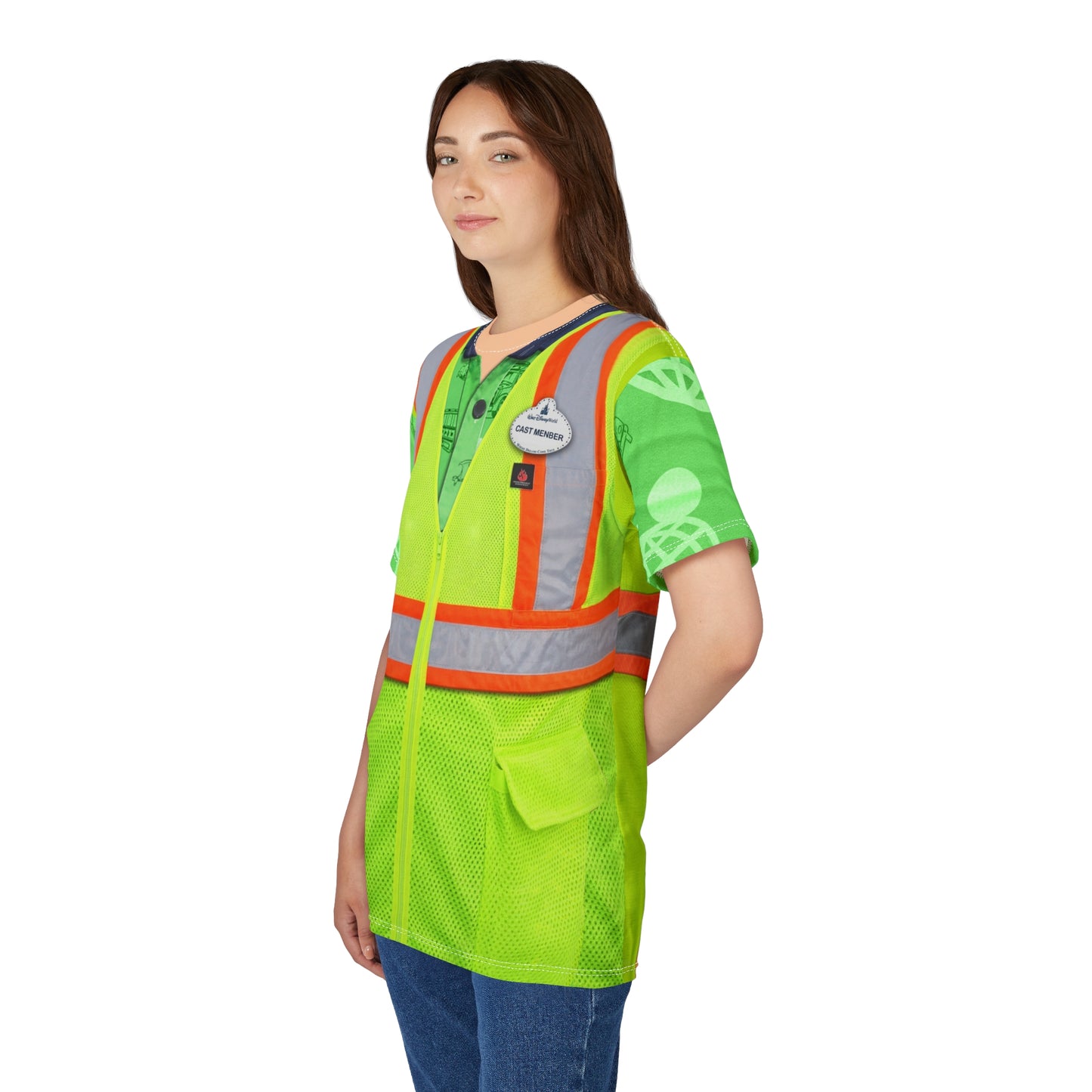 Disney Parking Green Vest Shirt, Disney Cast Member Costume