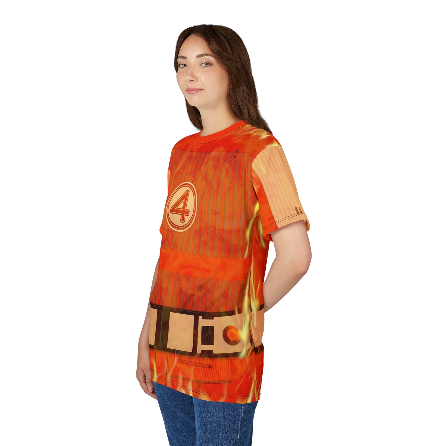 Human Torch Flame On Shirt, The Fantastic Four Character Inspired Costume