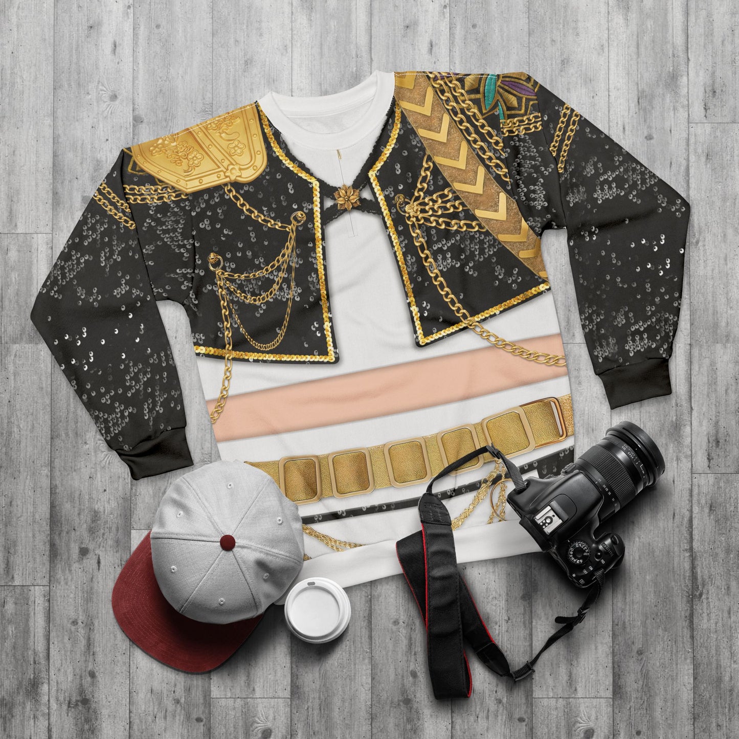 Kpop Black Gold Stage Performance Long Sleeve Cosplay, K-Pop IdoI Girl Group Inspired Costume