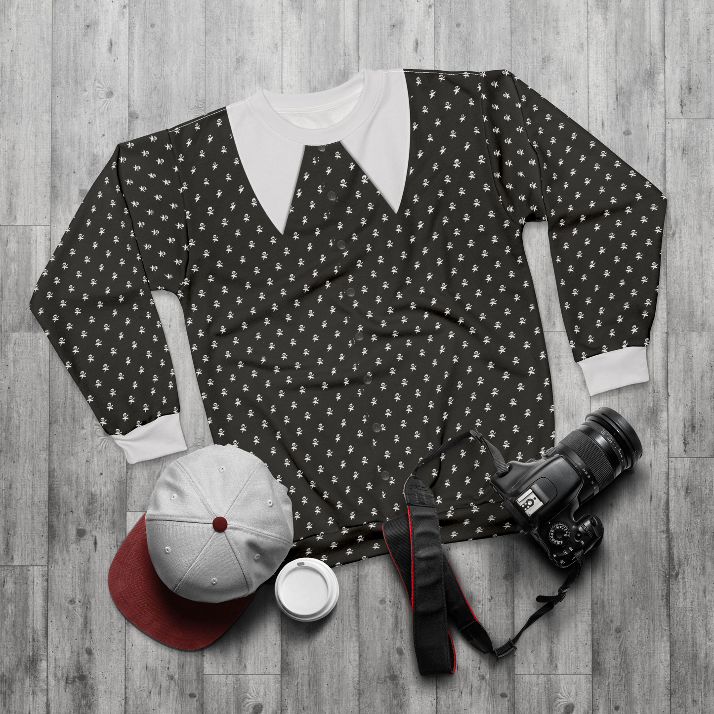 Addams Daughter Polka Dot Long Sleeve Shirt, Halloween Comedy Movies Costume