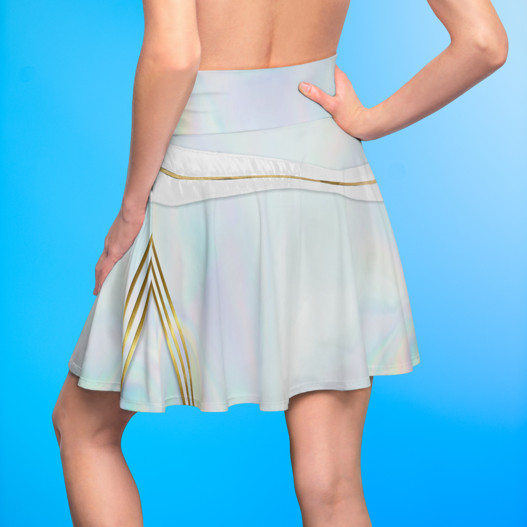 Korean Girl Group White Golden Skirt, Kpop IdoI Girl Group Inspired Cosplay Costume