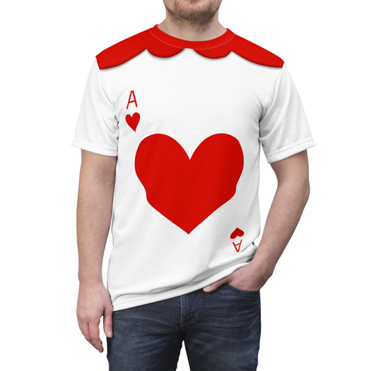 Card Soldier Ace of Hearts Shirt, Alice in Wonderland Inspired Costume