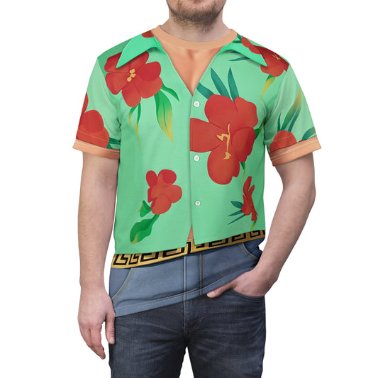 Boys Kpop Green Hawaii Style Shirt, Boy Band Korea Group Costume